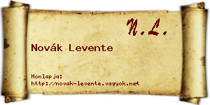 Novák Levente névjegykártya